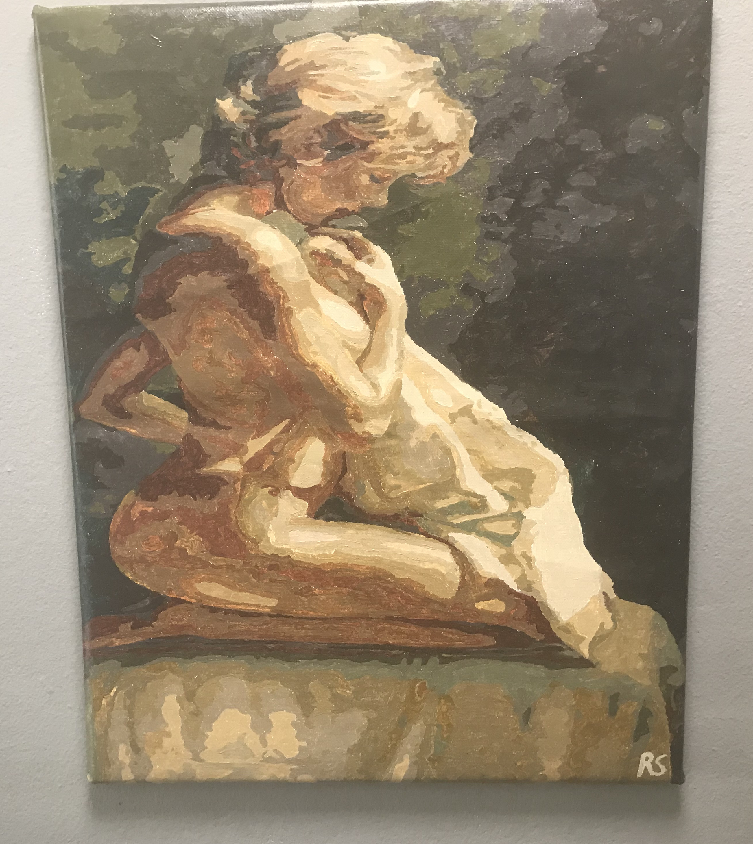 Meisje in badkamer (40 x 50cm)